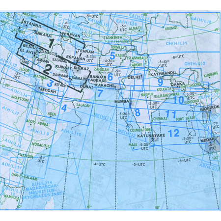 IFR-Streckenkarte Middle East - Oberer/Unterer Luftraum - ME(H/L) 1/2