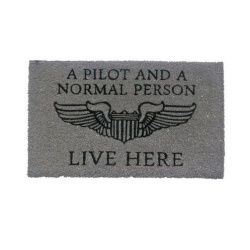 A Pilot and A Normal Person Live Here Doormat