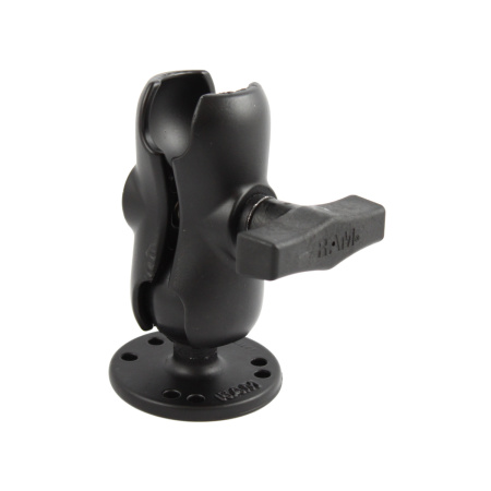 RAM 1.5 Ball Short Length Double Socket Arm with 2.5 Round Base AMPs Hole Pattern)