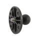 RAM Composite 2.5" Round Base AMPs Hole Pattern, 1" Ball & 1/4-20 Threaded Male Post for Cameras
