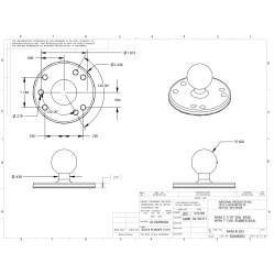 RAM 2.5" Round Base with the AMPs Hole Pattern & 1" Ball