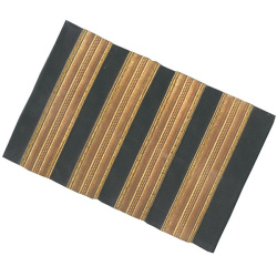 Captain Epaulets - 4 Bar - Black with Gold Stripes