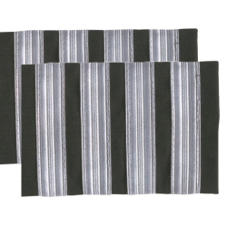 Captain Epaulets - 4 Bar - Black with Silver Stripes