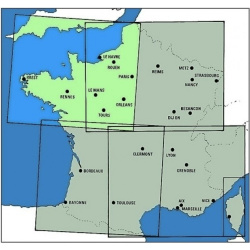 Frankreich Nord-West ICAO Karte VFR