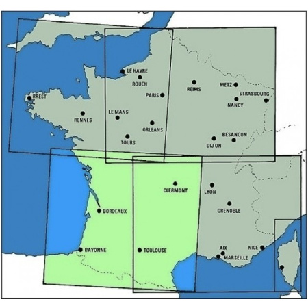 Frankreich Süd-West ICAO Karte VFR