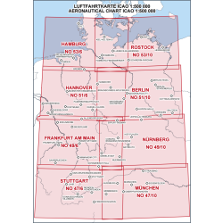 Deutschland ICAO-Karten-Set Komplettsatz Motorflug 8 Blatt