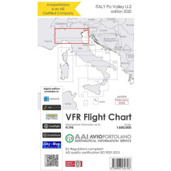 Italy LI-2 - Aerotouring VFR Chart, Paper, laminated, folded