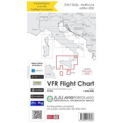 Italy LI-6 - Aerotouring VFR Chart, Paper, laminated, folded