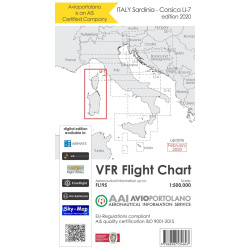 Italy LI-7 - Aerotouring VFR Chart, Paper, laminated, folded