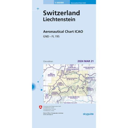 Suisse Carte aéronautique OACI 1:500 000