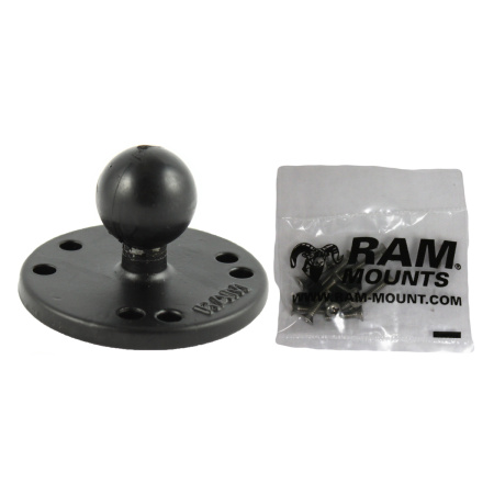 RAM 2.5 Round Base (AMPs Hole Pattern), 1 Ball & Mounting Hardware for Garmin Fishfinders, StreetPilot & GPSMAP Devices