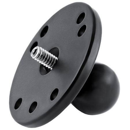 RAM 2.5 Round Base (AMPs Hole Pattern), 1 Ball & 1/4-20 Threaded Male Post for Cameras
