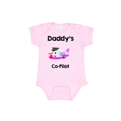 Daddys CO-PILOT Baby Bodysuit 6 Months Pink