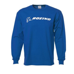 Boeing Logo Signature Long-Sleeve T-Shirt Royal Blue S
