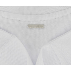 Airbus mens white organic cotton polo shirt S