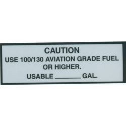 100/130 Aviation Fuel Placard, Sticker