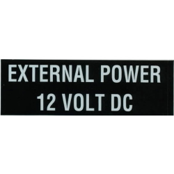 External Power 12 Volt Placard, Sticker