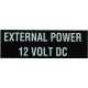 External Power 12 Volt Plaquette autocollant