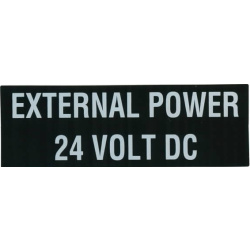 External Power 24 Volt Plaquette autocollant