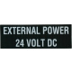 External Power 24 Volt Placard, Sticker