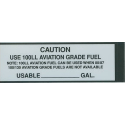 100LL Aviation Fuel  Placard, Sticker