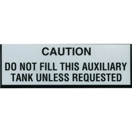 Auxiliary Tank Caution Plakette, Aufkleber