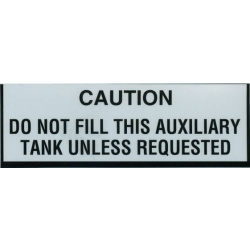 Auxiliary Tank Caution Placard, Sticker