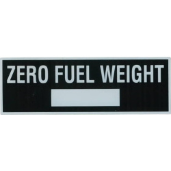 Zero Fuel Weight Plaquette autocollant