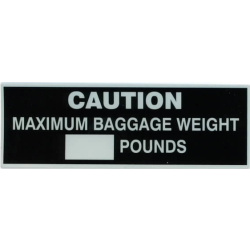 Maximum Baggage Weight Plaquette autocollant