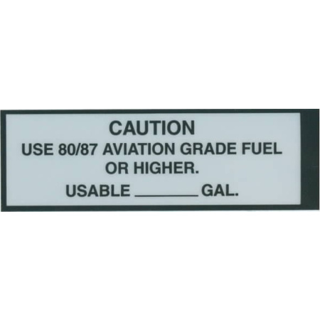 80/87 Aviation Fuel Plakette, Aufkleber