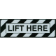Lift Here Plakette, Aufkleber