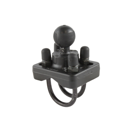 RAM Double U-Bolt Base with 1 Ball for Rails from 0.75 to 1.25 in Diameter