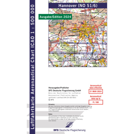 Deutschland Hannover ICAO Karte Motorflug VFR