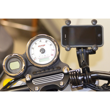 RAM Handlebar Rail Mount with Zinc Coated U-Bolt Base and Universal X-Grip (Patented) Cell/iPhone Cradle