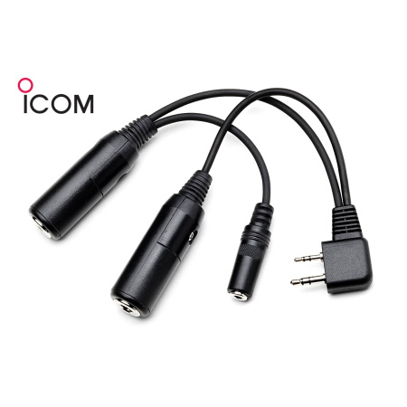 ICOM IC-A15 / A15S / IC-A22 / A24E / A3E / A6E Adapter for Standard Headset with PJ-Adapter (OPC-499)