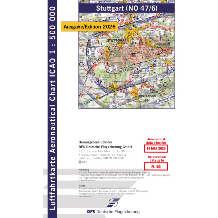 Allemagne Stuttgart Carte VFR OACI
