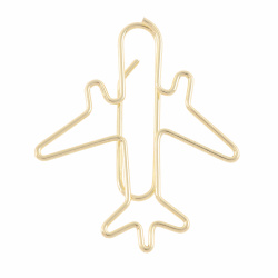 Flugzeug Büroklammern mit Triebwerk in Gold