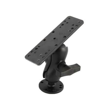 RAM 1.5 Ball Mount with Short Double Socket Arm, 6.25 X 2 Rectangle Base & 2.5 Round Base (AMPs Hole Pattern) - See more at: http://www.rammount.com/part/RAM-111U-B#sthash.PNb6dEYI.dpuf