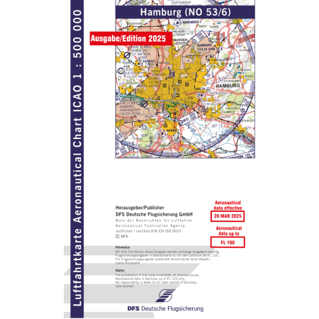 Allemagne Hamburg Carte VFR OACI vol à moteur 2025