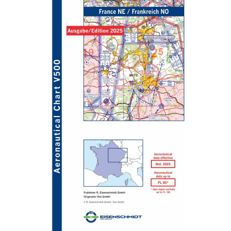 France Nord-Est Visual 500 Carte VFR 2025
