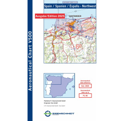 Spanien Nordwest Visual 500 Karte VFR 2025