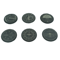 Set de 6 Dessous de Verre en Ardoise "Instruments de Bord" – Gravure Laser