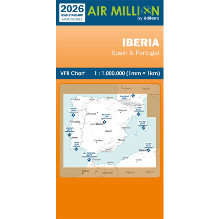 Carte VFR Espagne et Portugal Air Million 2026