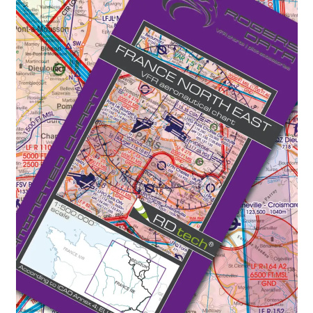Frankreich Nord-Ost VFR Karte Rogers Data 2026