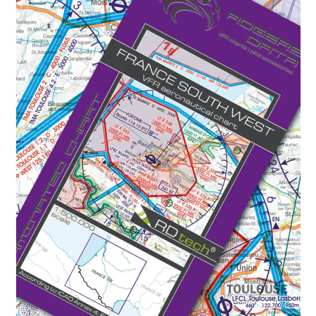 Frankreich Süd-West VFR Karte Rogers Data 2026