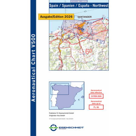 Spain Northwest Visual 500 Chart VFR 2026