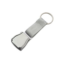 Porte cles ceinture avion gris