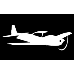 Autocollant silhouette avion monomoteur a piston